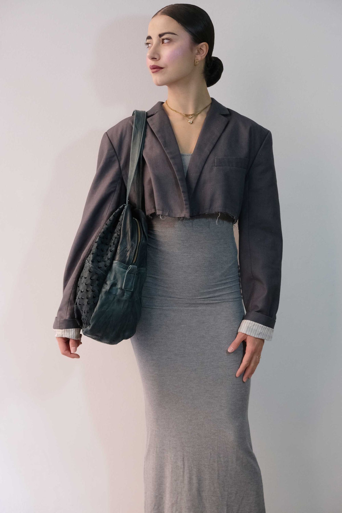 Riri tote bag in teal perforated nappa - Made in Italy -