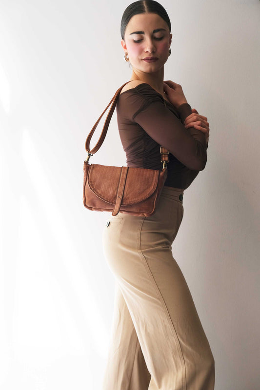 LAUNCH PRICE €295 UNTIL APRIL 30 - Barbara in turner cognac soft leather  - Made in Italy -