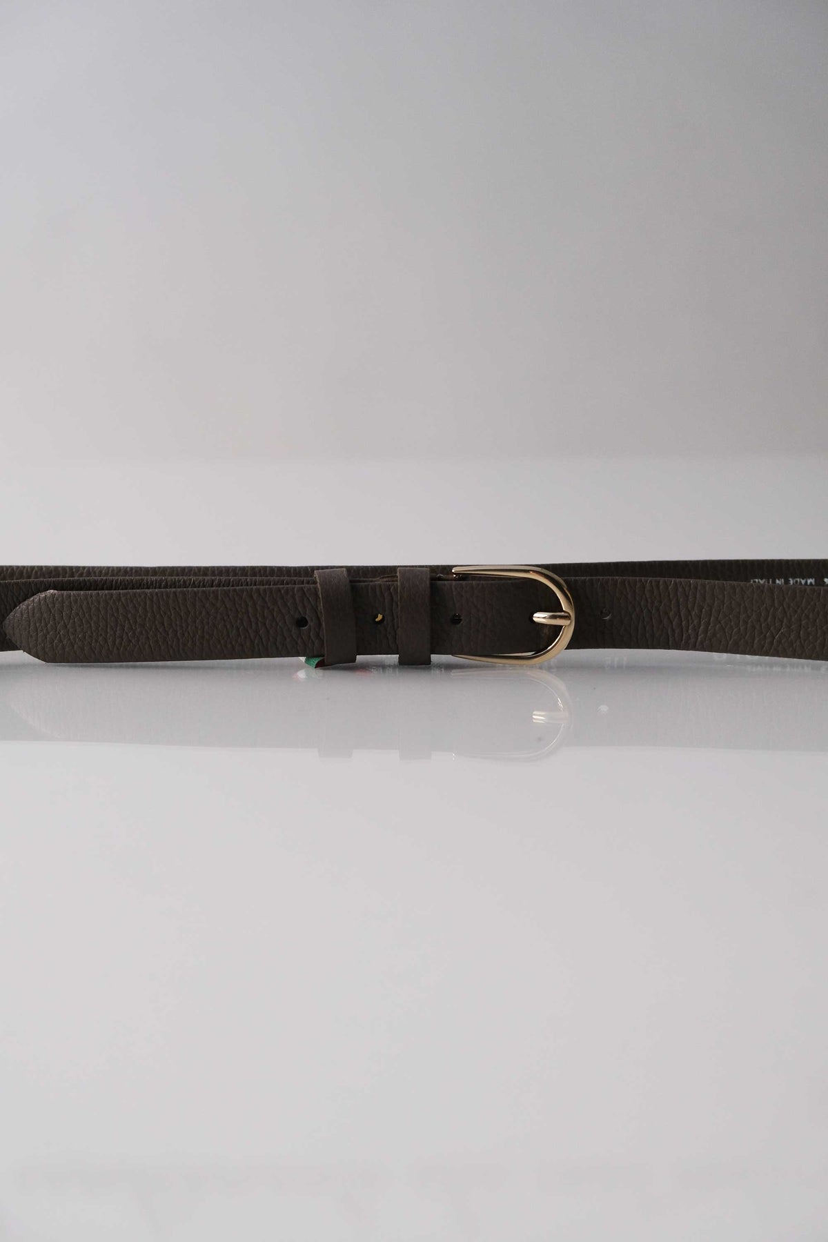 Belt Linea natural grain calf tobacco - Made in Italy -