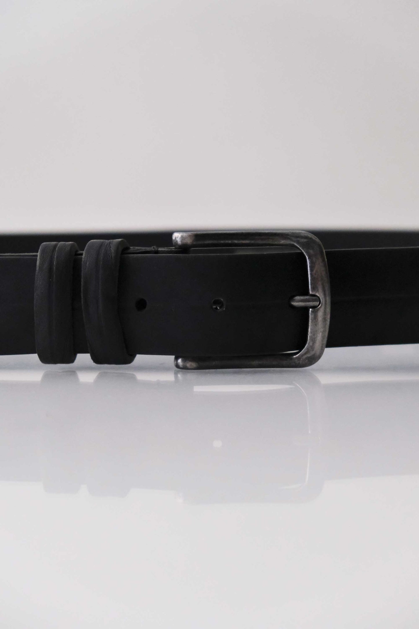 Belt Punto – Men’s vegetable-tanned leather black – Made in Italy