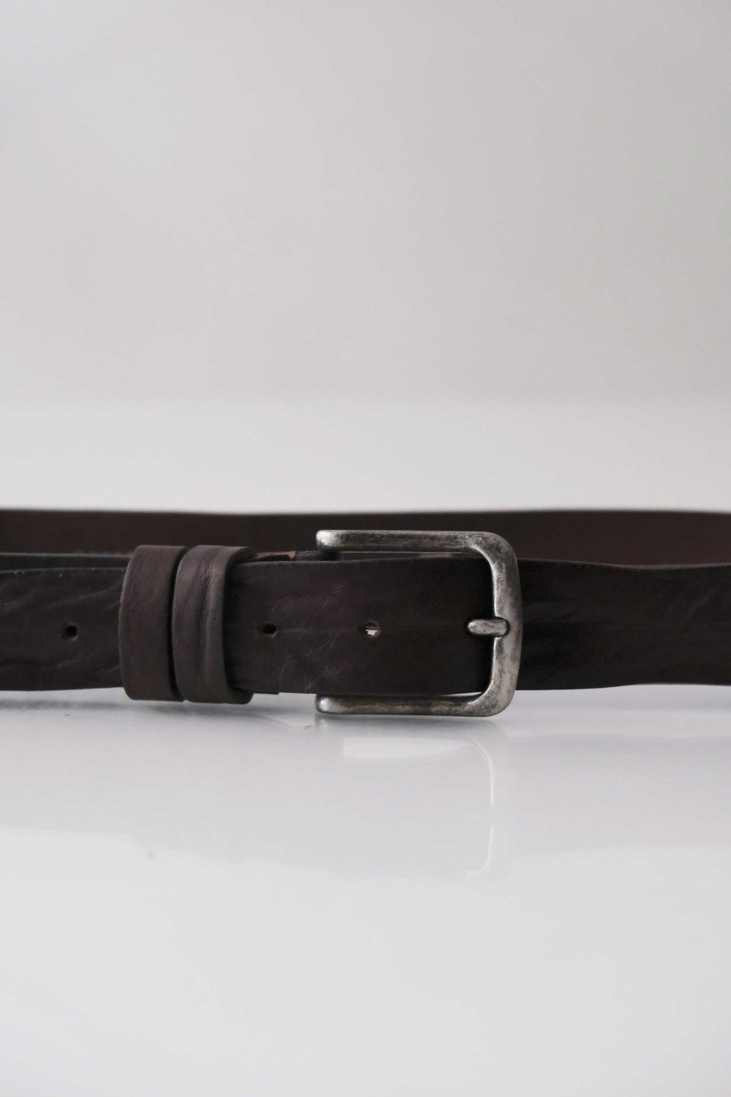 Belt Punto – Men’s vegetable-tanned leather dark brown – Made in Italy