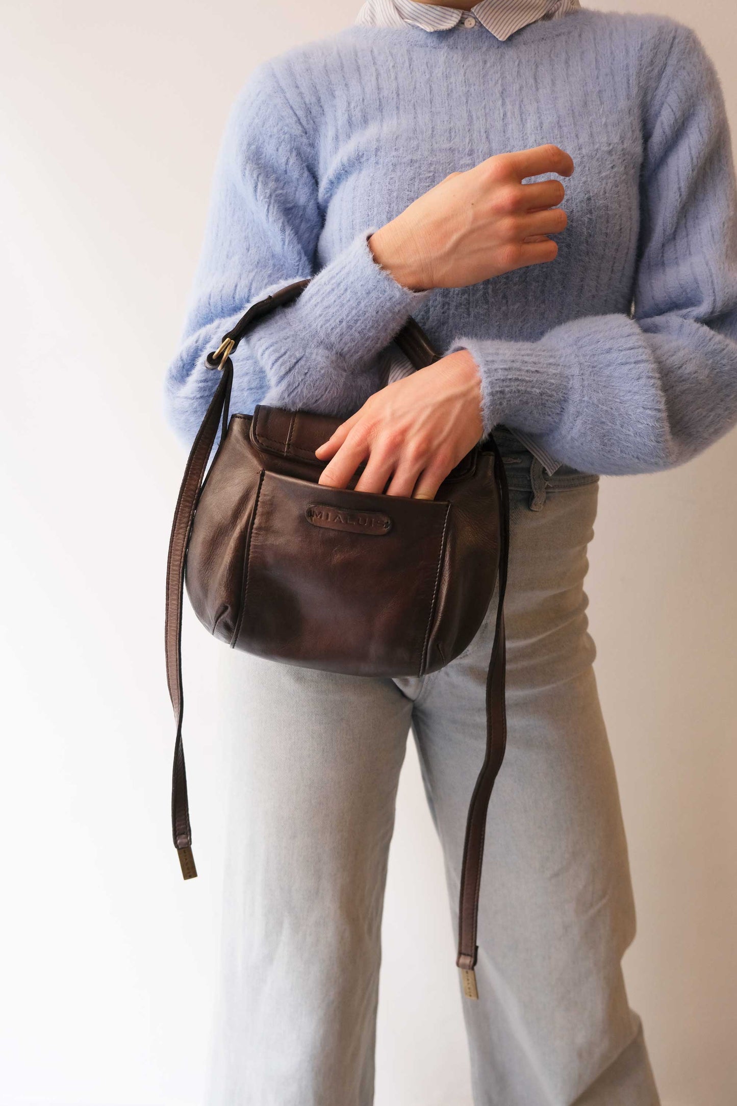Do mini saddle bag in caffè turner calf soft leather - Made in Italy-