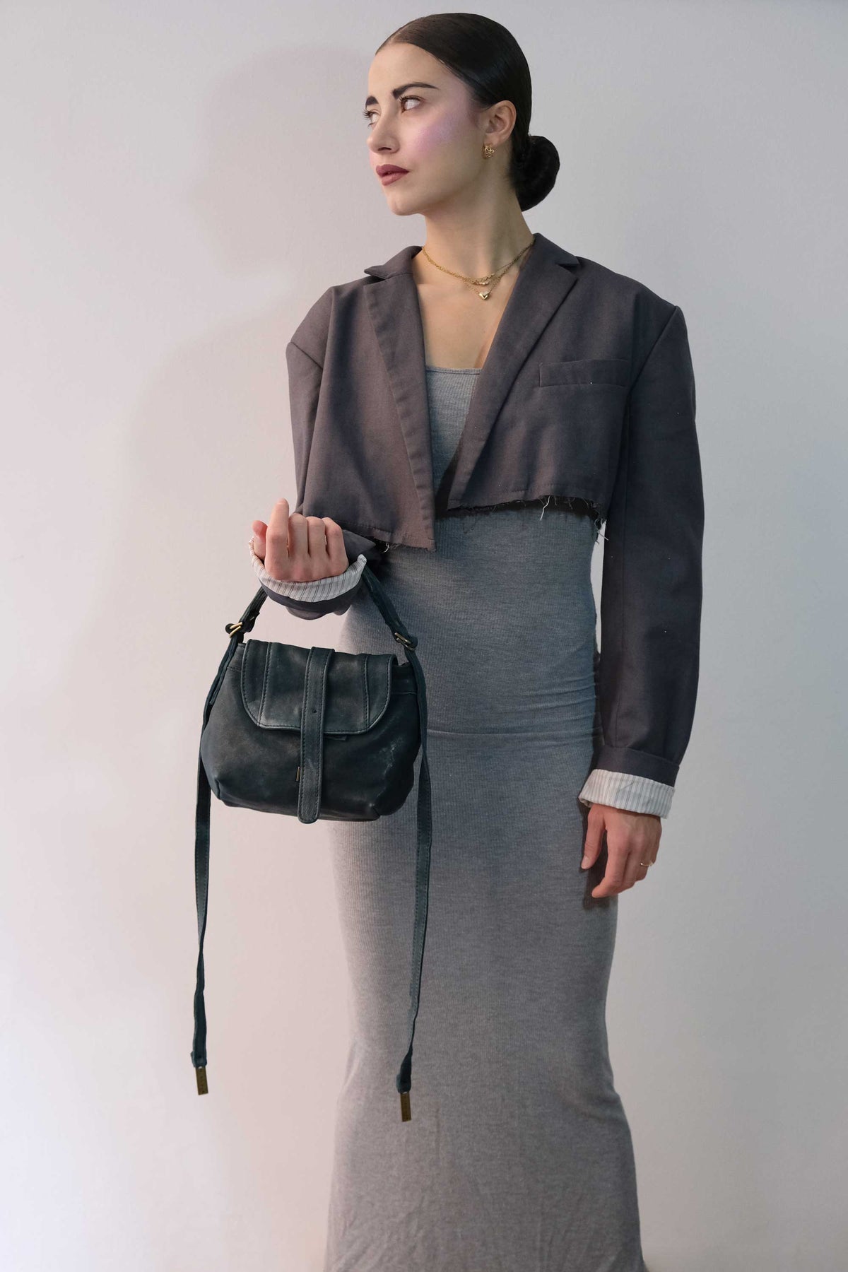 Do mini saddle bag in teal soft washed nappa - Made in Italy -