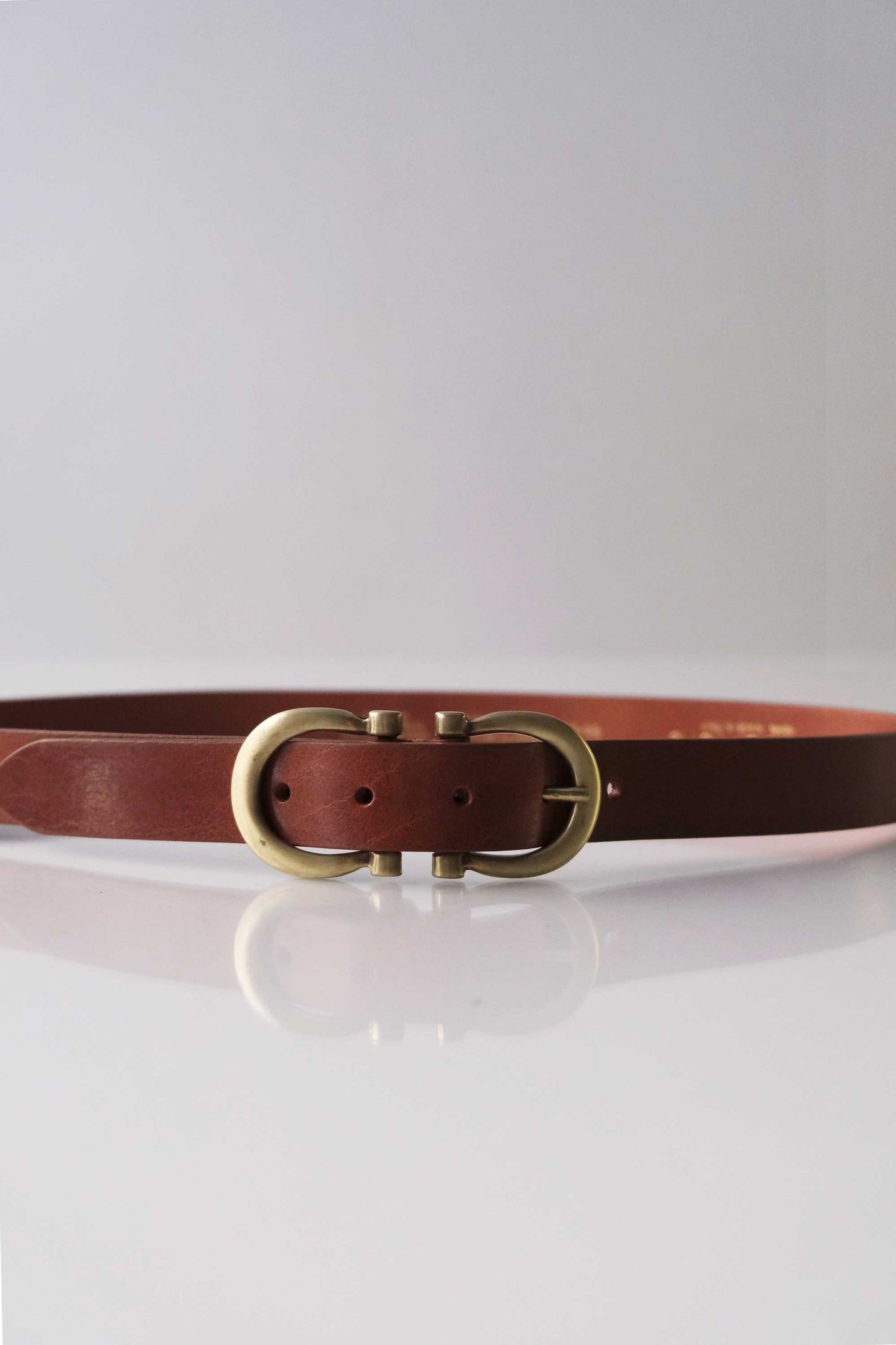 Belt Double vegetable-tanned leather cognac - Made in Italy -