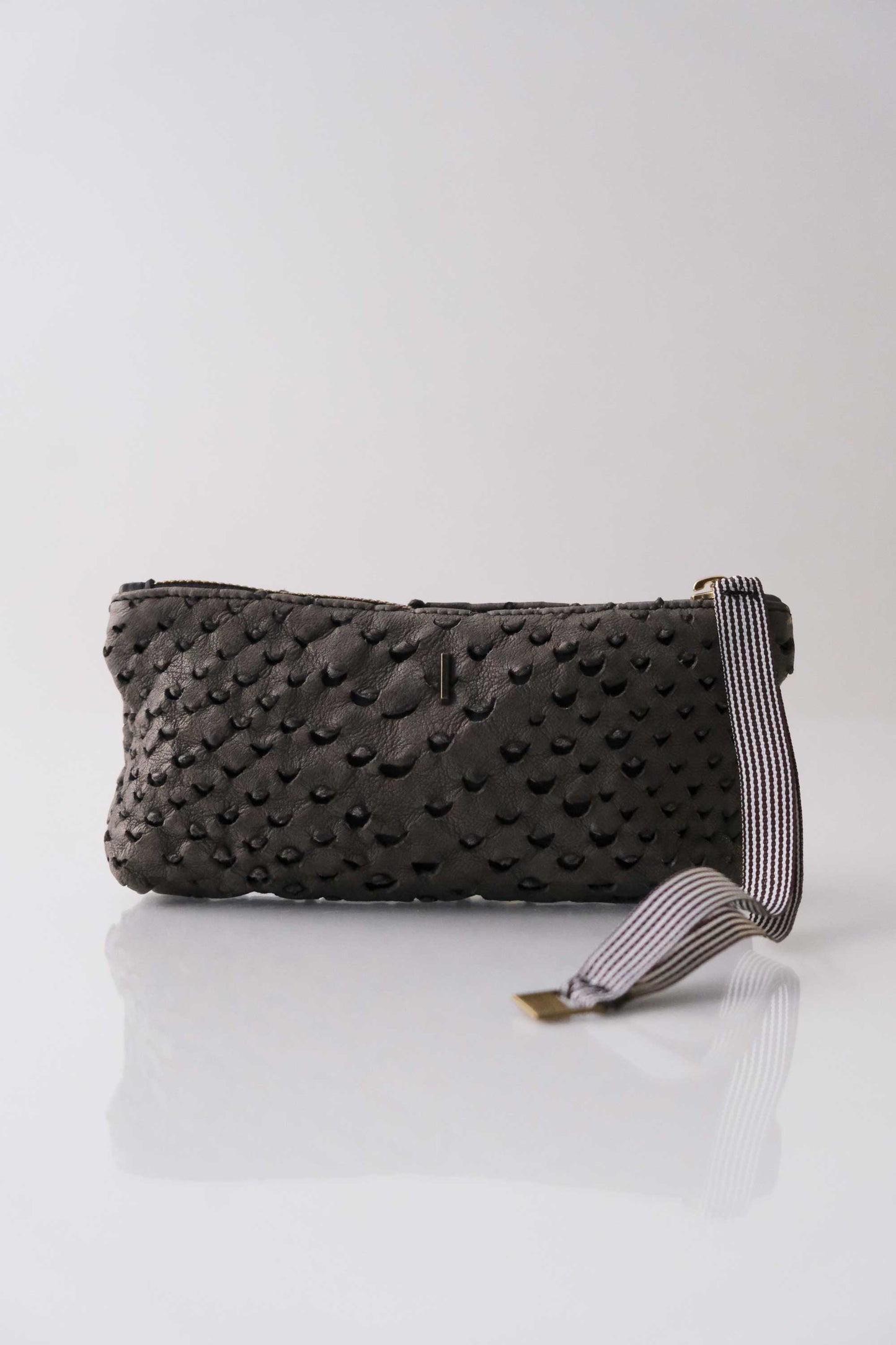 Dream Big soft graphite nappa taipan-effect pochette – The Sustainable Pochette – Made in Italy