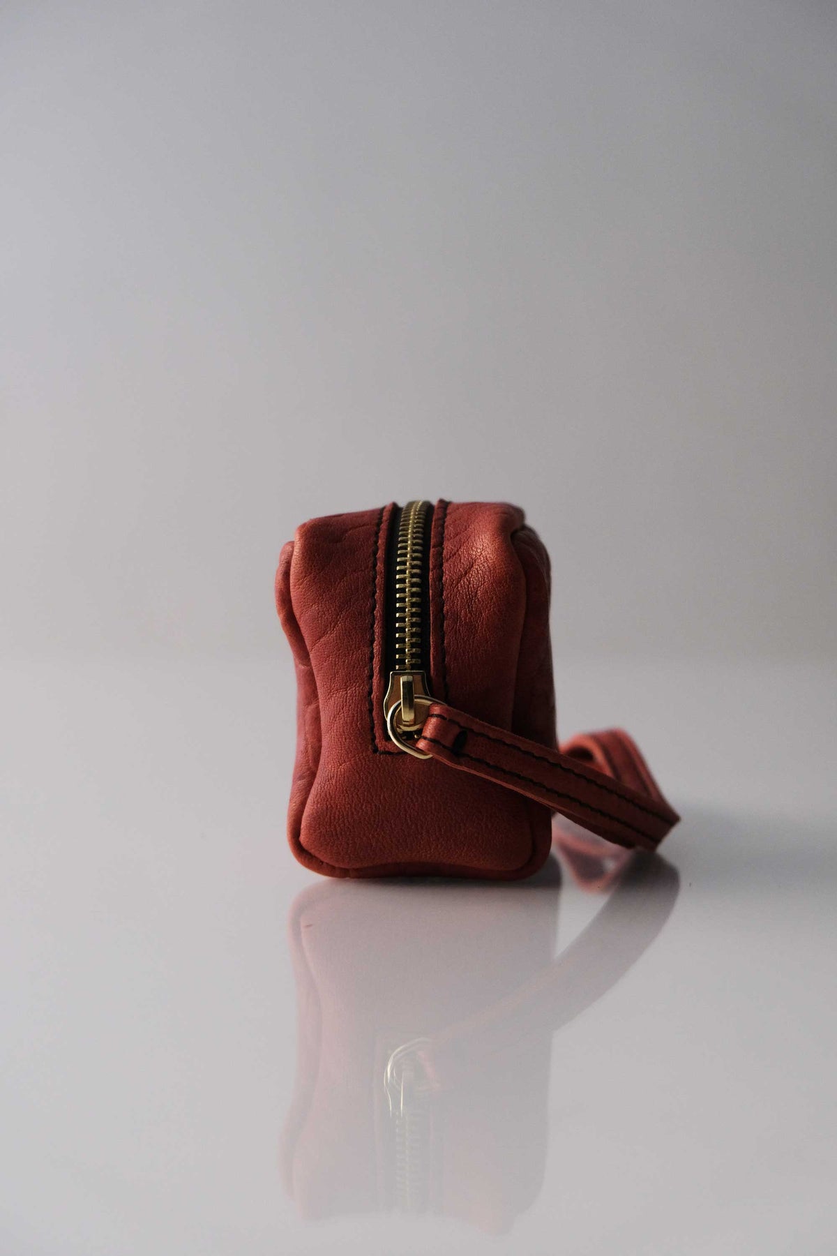 Dream box mini pochette in sangria mutton leather - Made in Italy -