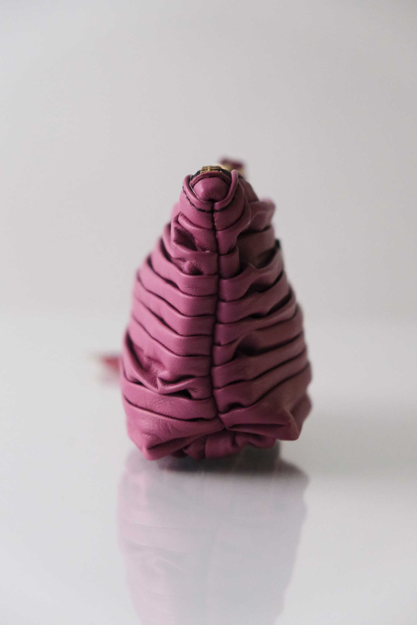 Dream stretch pochette in barolo pleated leather - Made in Italy -