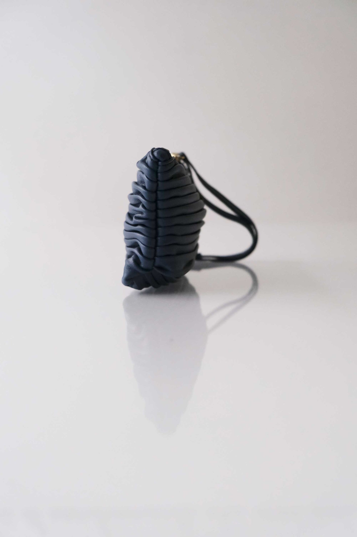 Dream stretch pochette in denim pleated leather - Made in Italy -