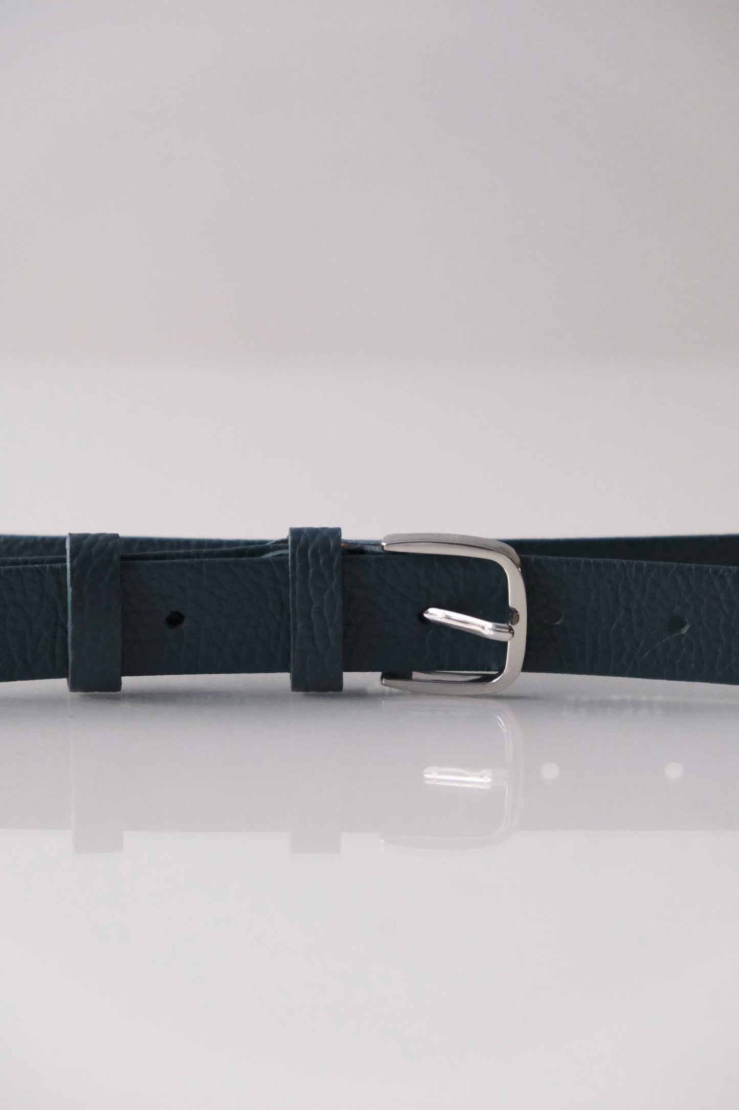 Belt Linea natural grain calf teal- Made in Italy -