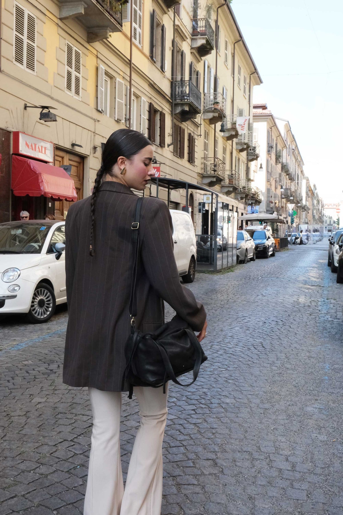 Maribè in black washed nappa leather  - Made in Italy -