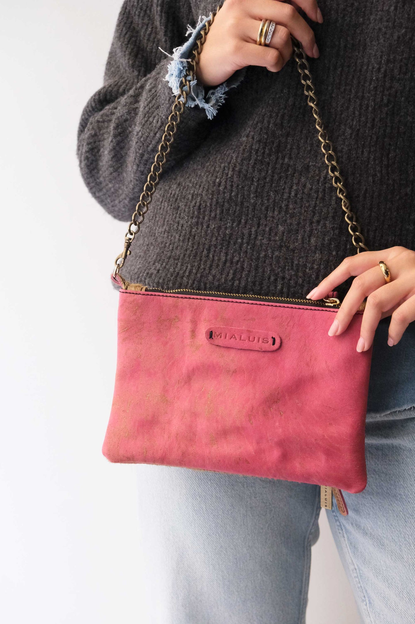 LIMITED EDITION Mikin aged fuchsia pony-hair pochette - Made in Italy -