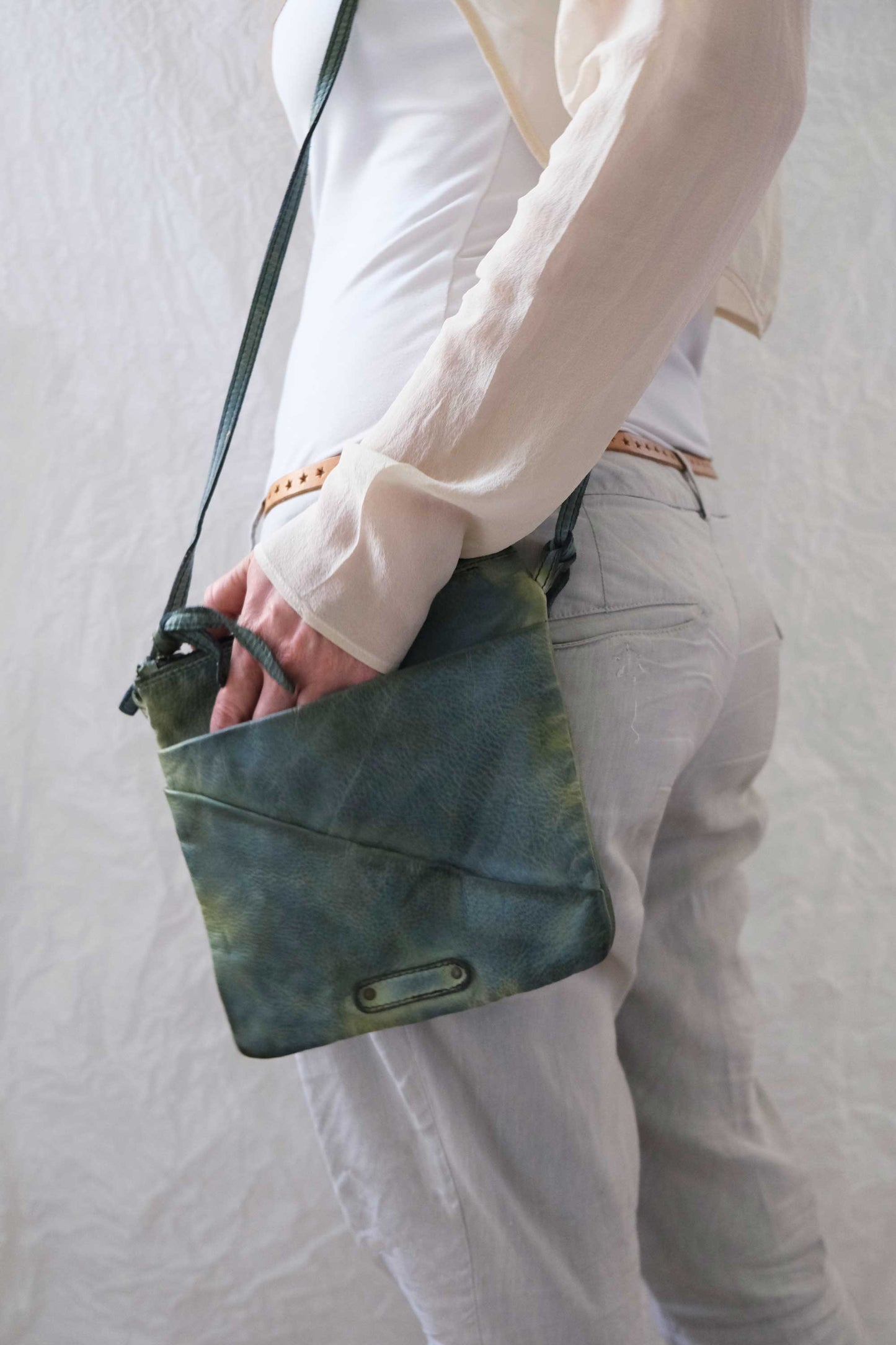Pilli small flap bag in Turner lime  leather