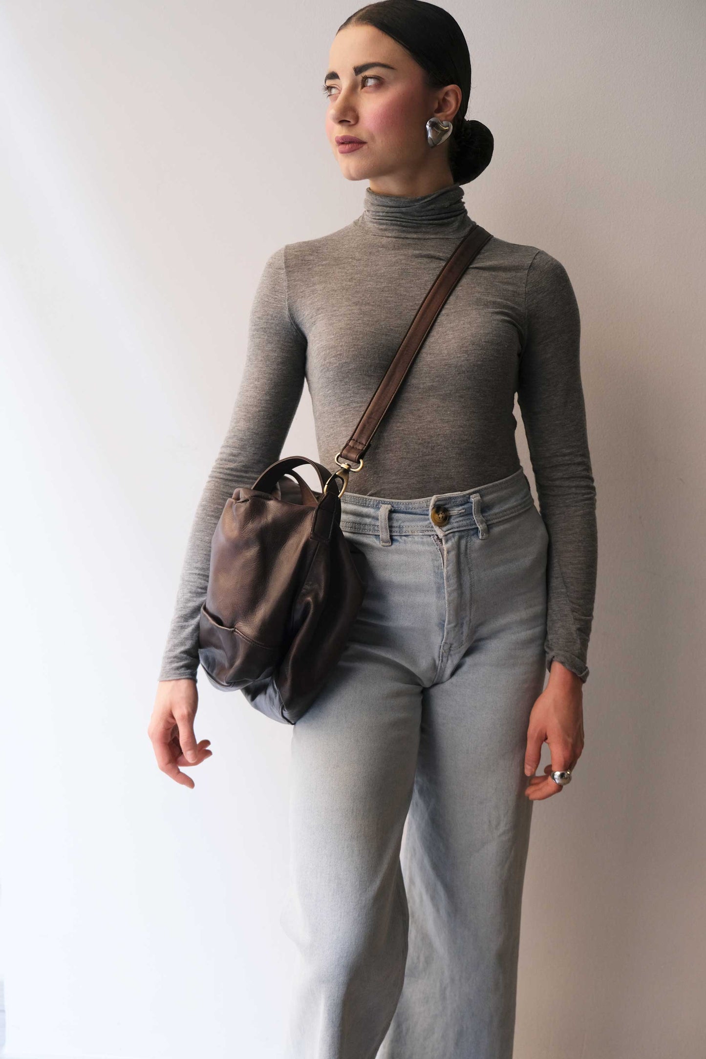 Pilli bag in caffè turner soft leather - Made in Italy -