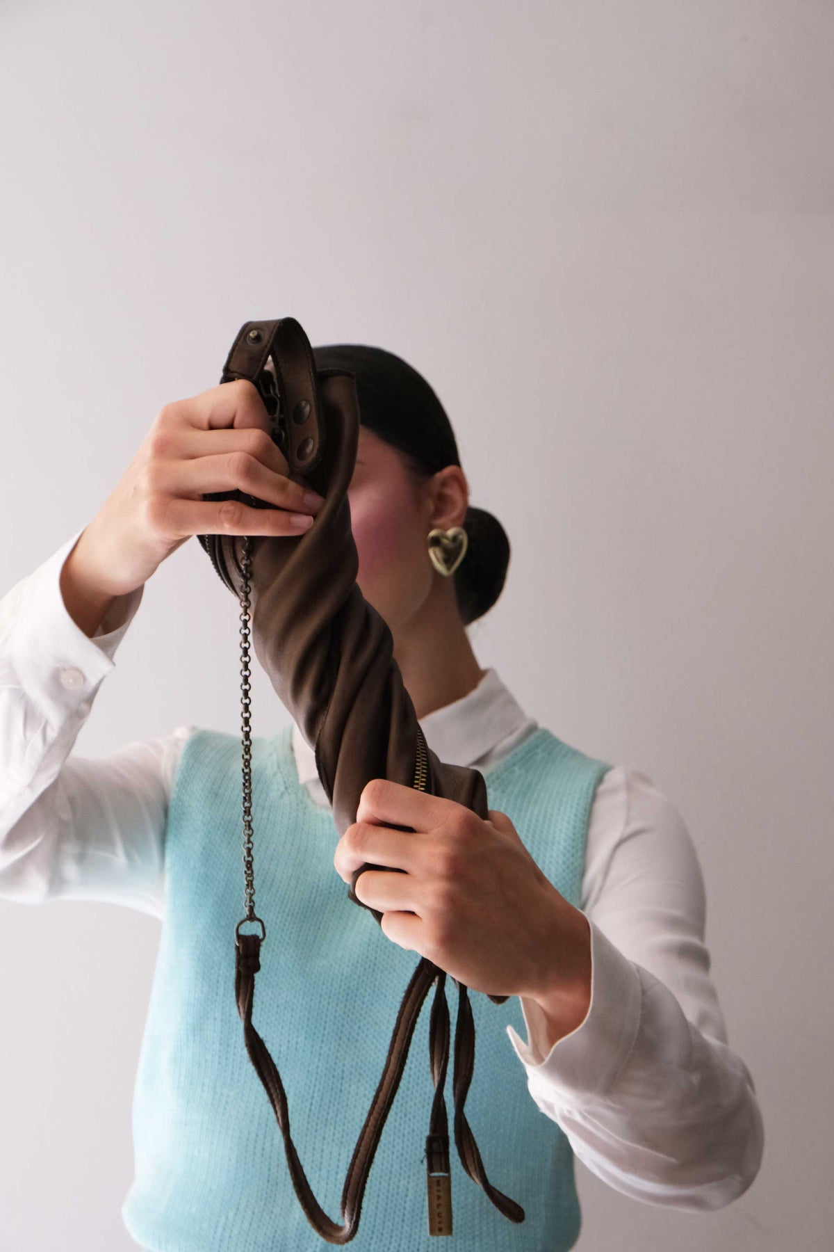 Rechi media hobo bag moss green garment-dyed leather - Made in Italy -