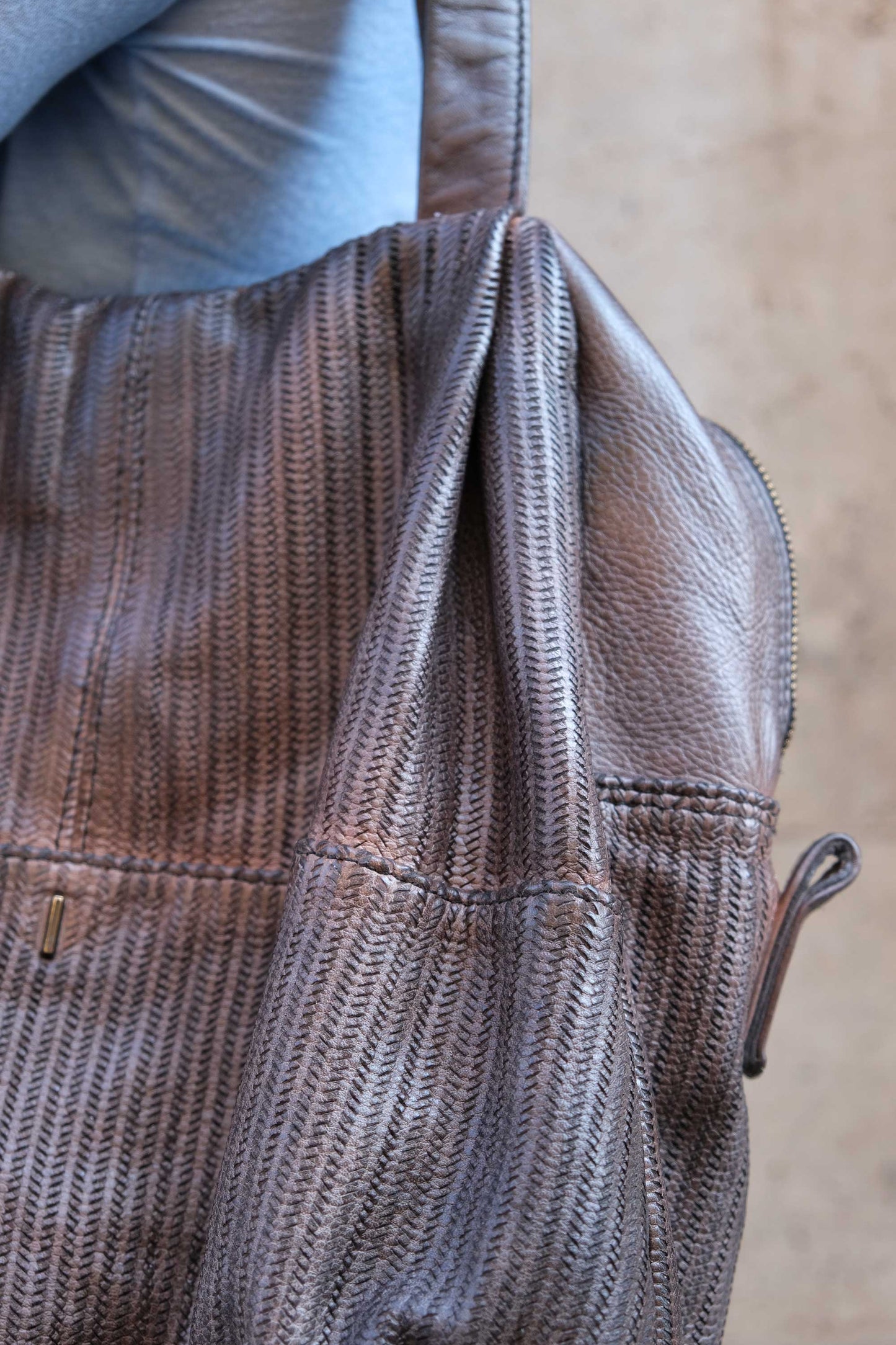 Riri tote bag in caffè turner calf soft leather - Made in Italy -