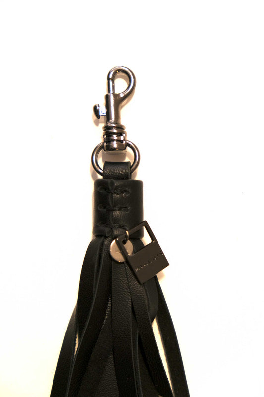 Keychain in leather black