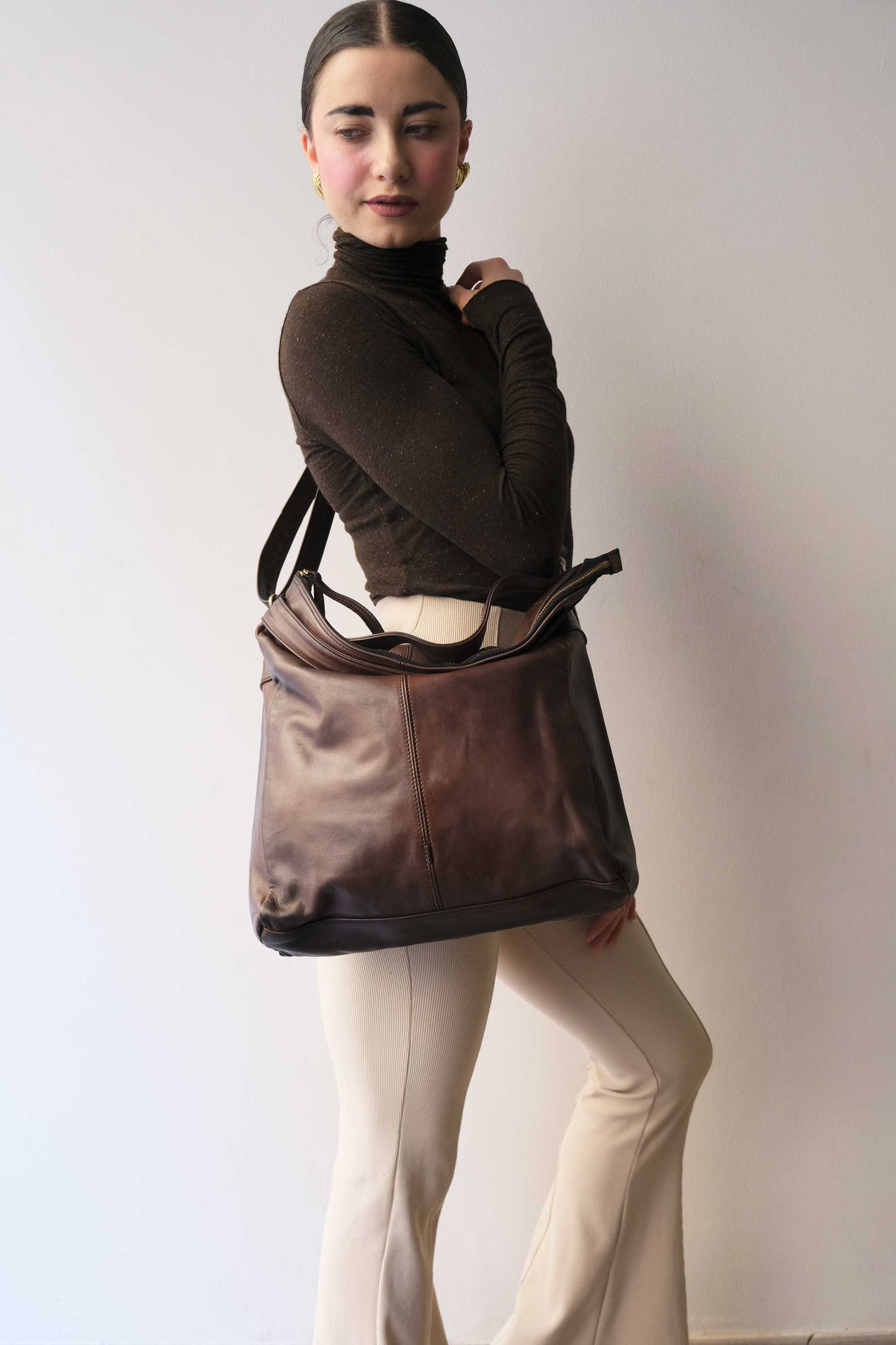 Valy in turner caffè soft calf leather - Made in Italy -