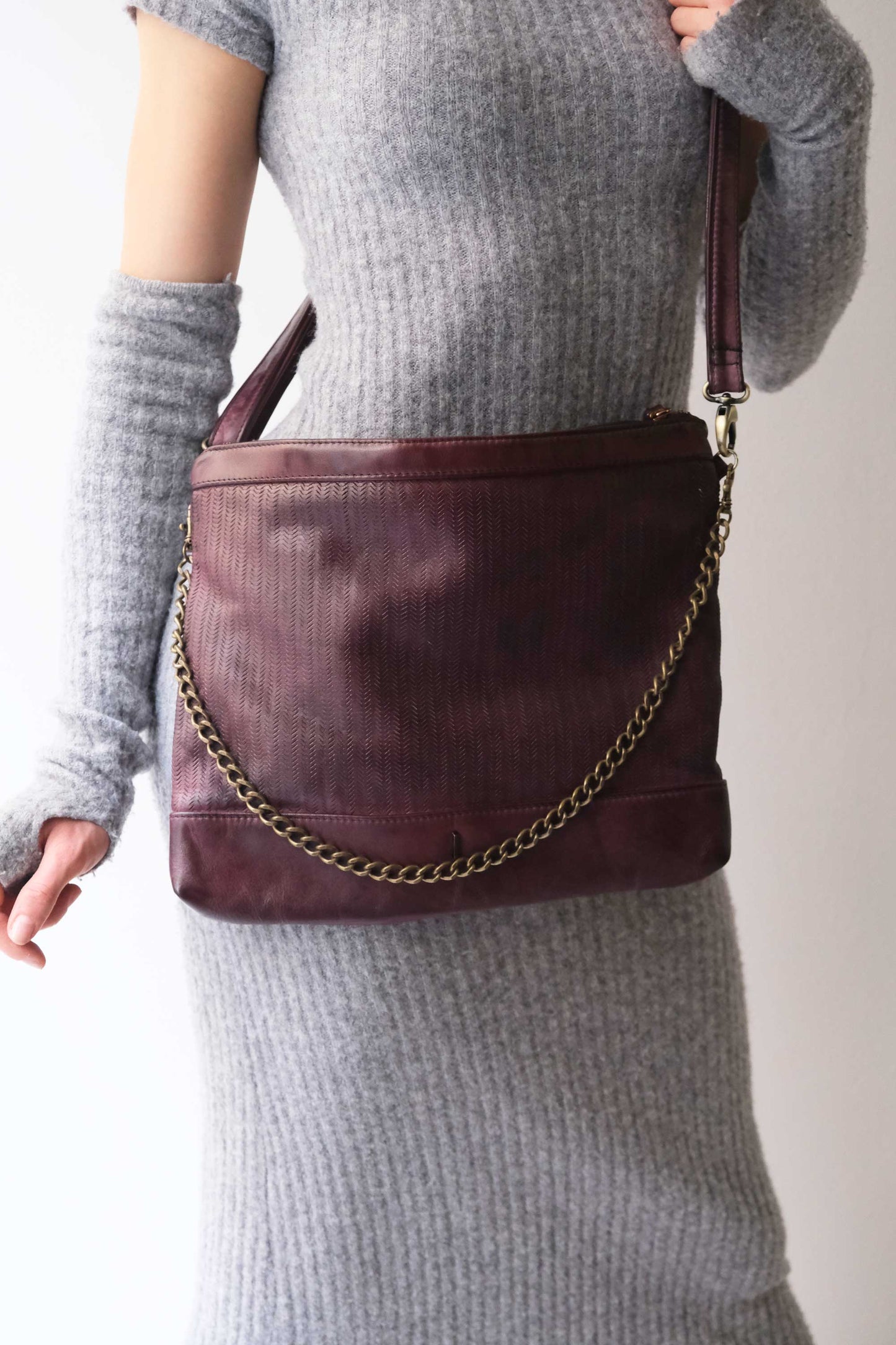Zoe in plum turner calf soft leather - Made in Italy -