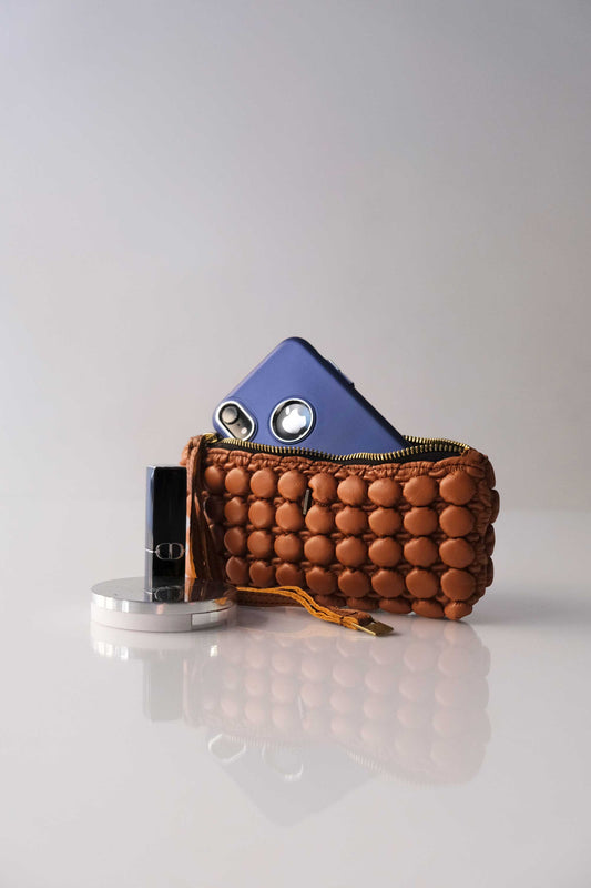 Bubble Mialuis in pleated bubble biscuit soft nappa leather - Made in Italy -