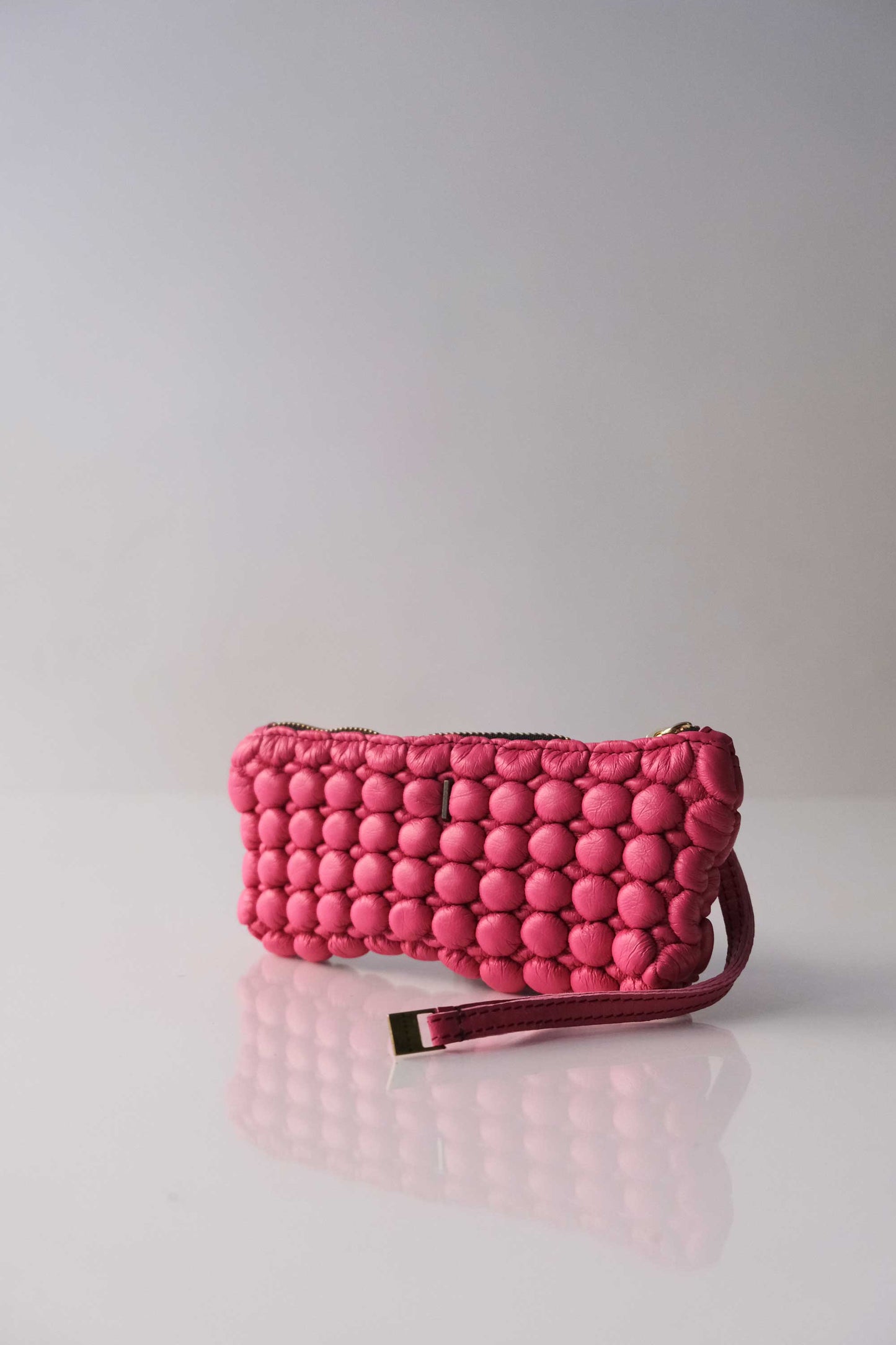 Bubble Mialuis in pleated bubble fuchsia soft nappa leather - Made in Italy -