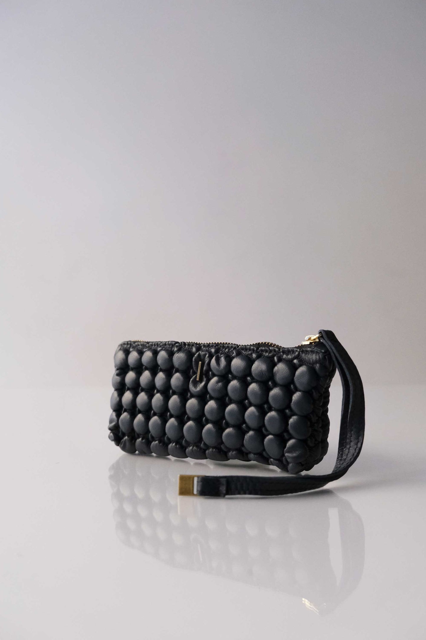 Bubble Mialuis in pleated bubble navy soft nappa leather - Made in Italy -