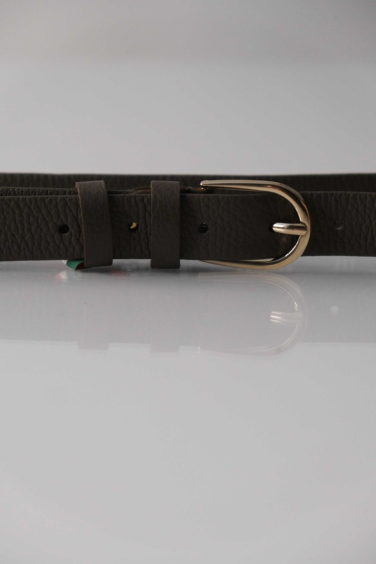 Belt Linea natural grain calf tobacco - Made in Italy -