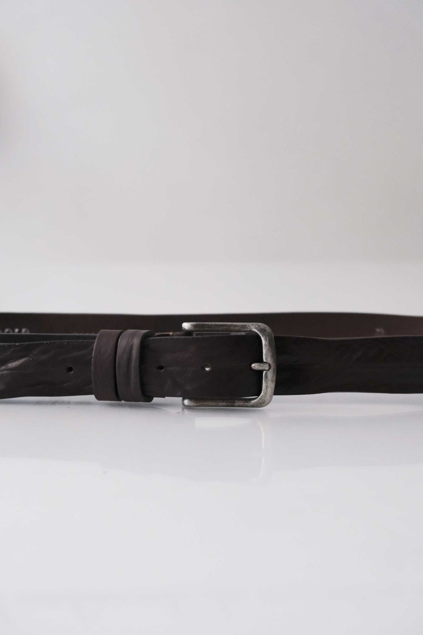 Belt Punto – Men’s vegetable-tanned leather dark brown – Made in Italy
