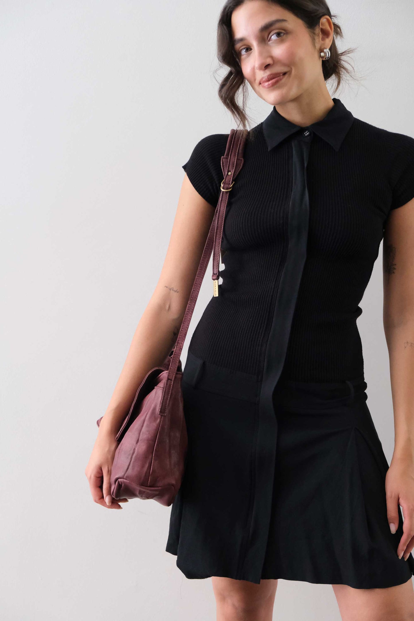 PRE ORDER discount 15%-Do saddle bag in plum soft nappa lomé  - use code PREORDER15 - ESTIMATED DELIVERY SEPTEMBER 15- Made in Italy -