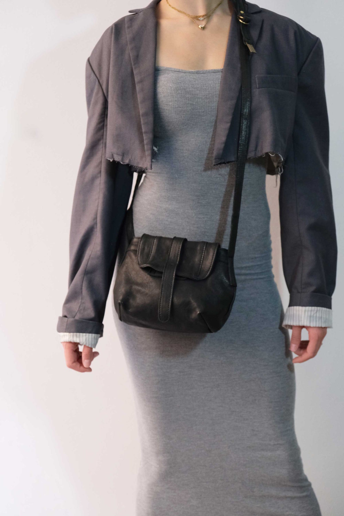 Do mini saddle bag in black soft washed nappa - Made in Italy -