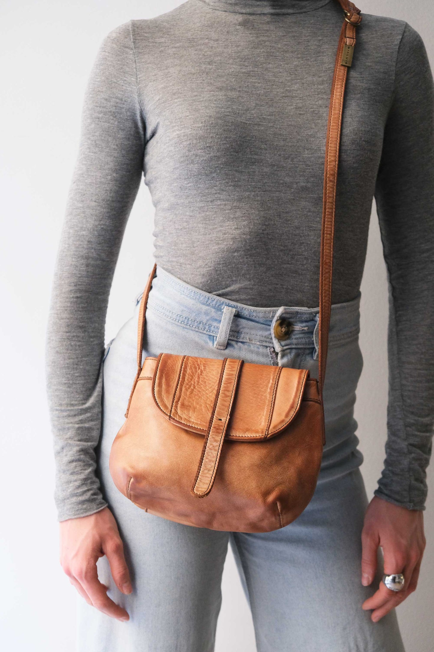 Do mini saddle bag in cognac turner calf soft leather - Made in Italy-