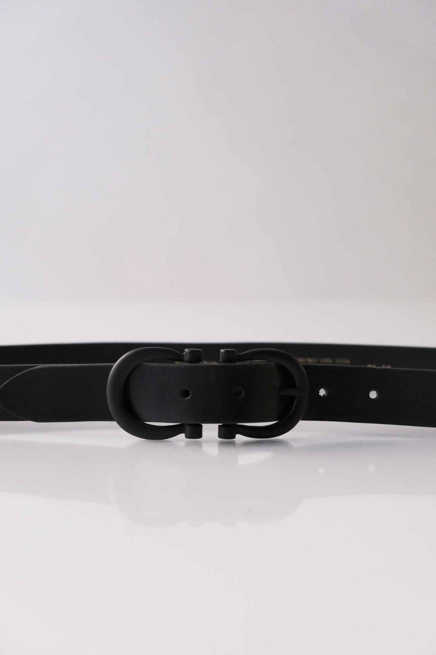 Belt Double vegetable-tanned leather black - Made in Italy -