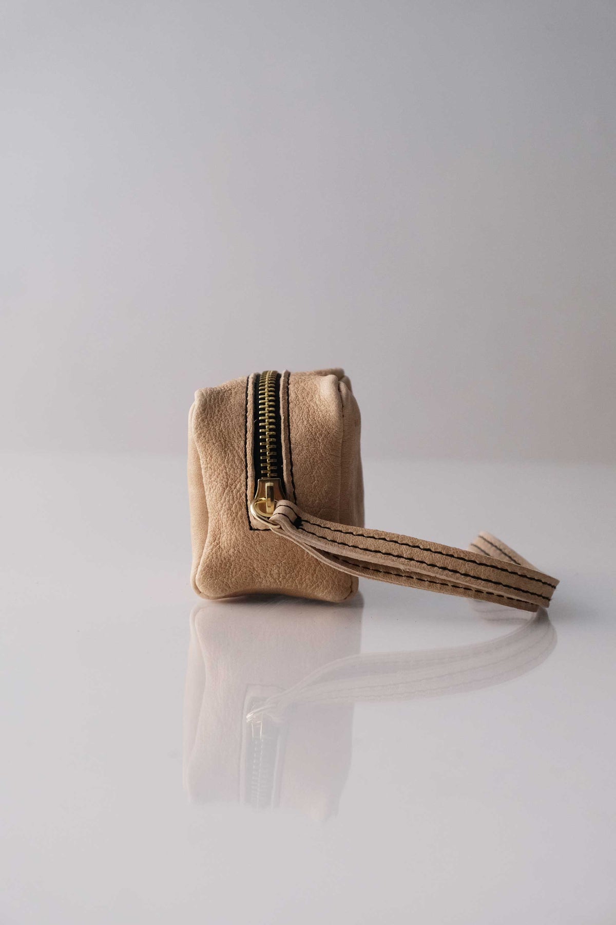 Dream box mini pochette in sand calf leather - Made in Italy -