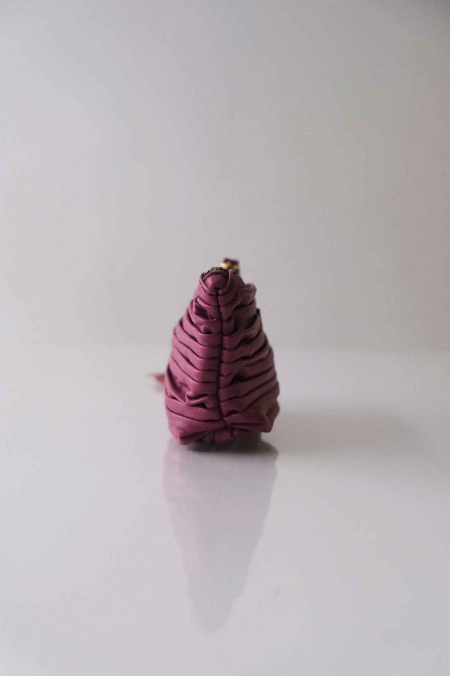 Dream stretch pochette in barolo pleated leather - Made in Italy -