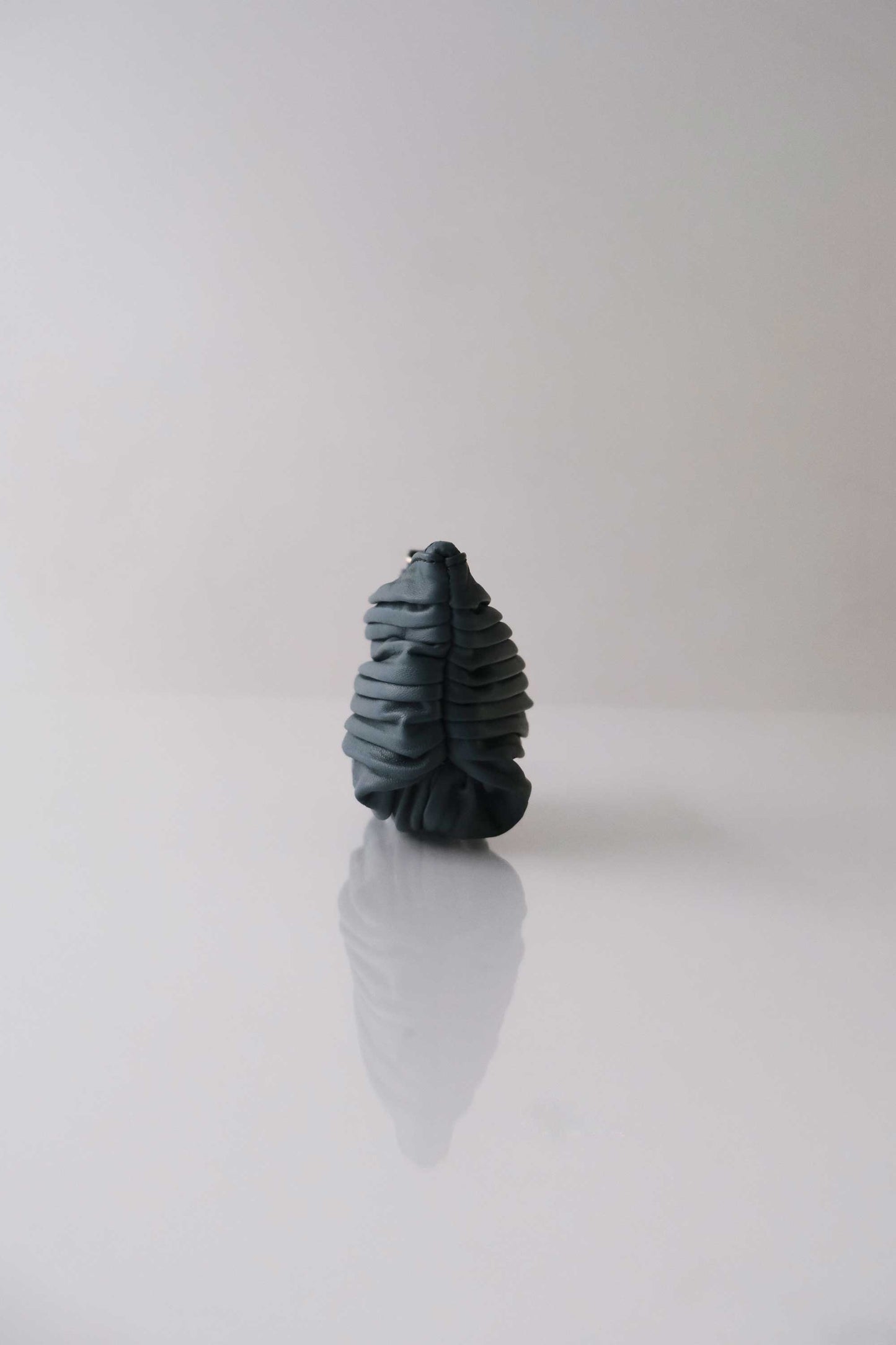 Dream stretch pochette in teal pleated leather - Made in Italy -