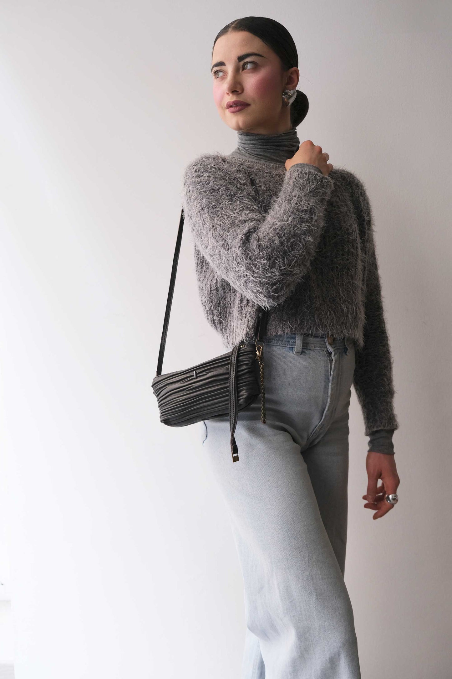 Dream Ti in brown pleated leather - Made in Italy -