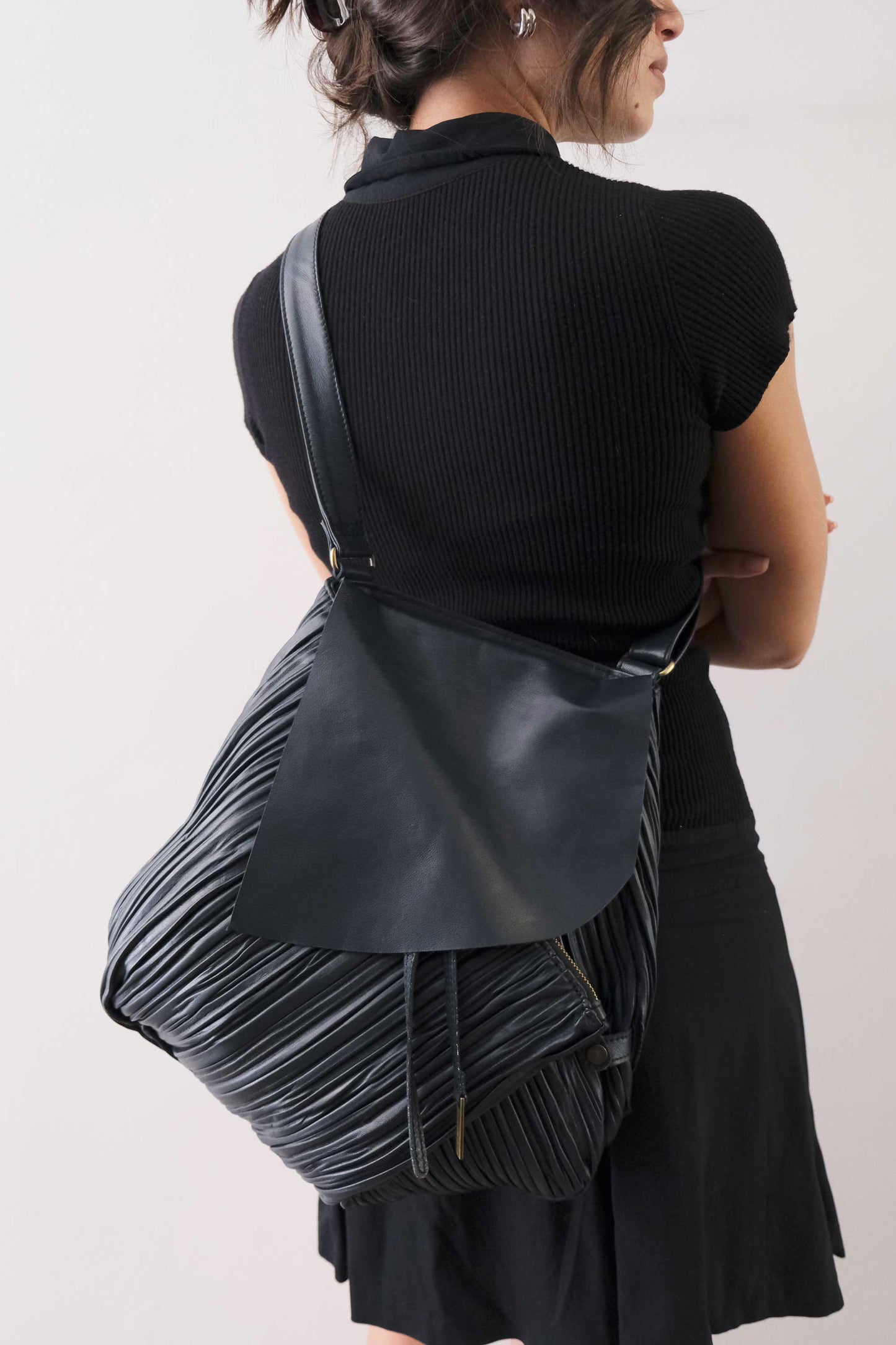PRE ORDER discount 15%-Gabri tote bag in pleated navy colour nappa leather - use code PREORDER15 - ESTIMATED DELIVERY SEPTEMBER 15- Made in Italy -