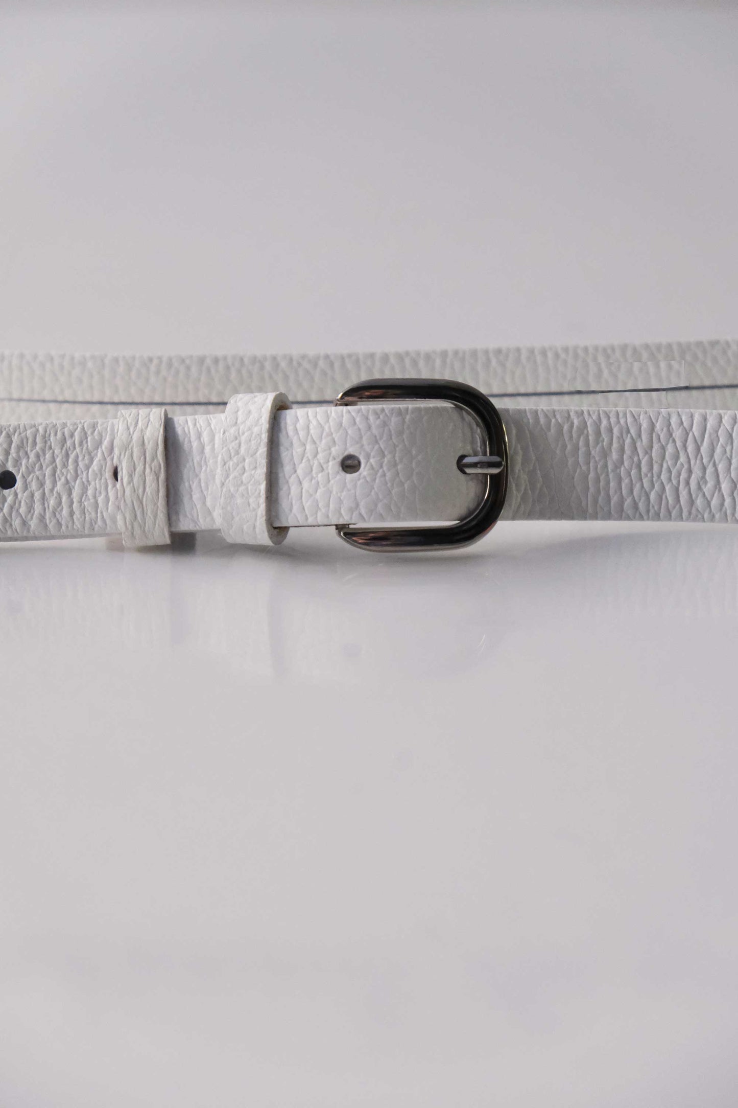 Belt Linea natural grain calf white - Made in Italy -