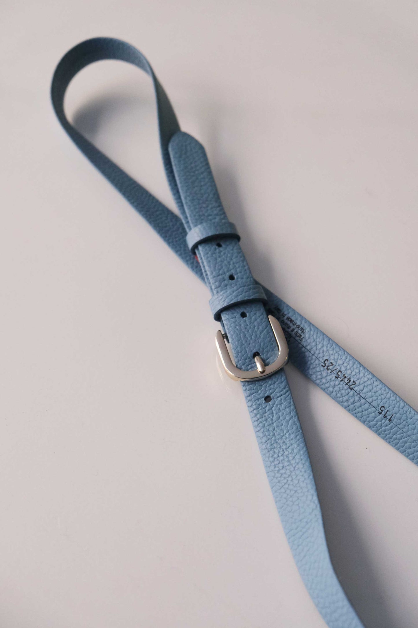 Belt Linea natural grain calf sky blue - Made in Italy -