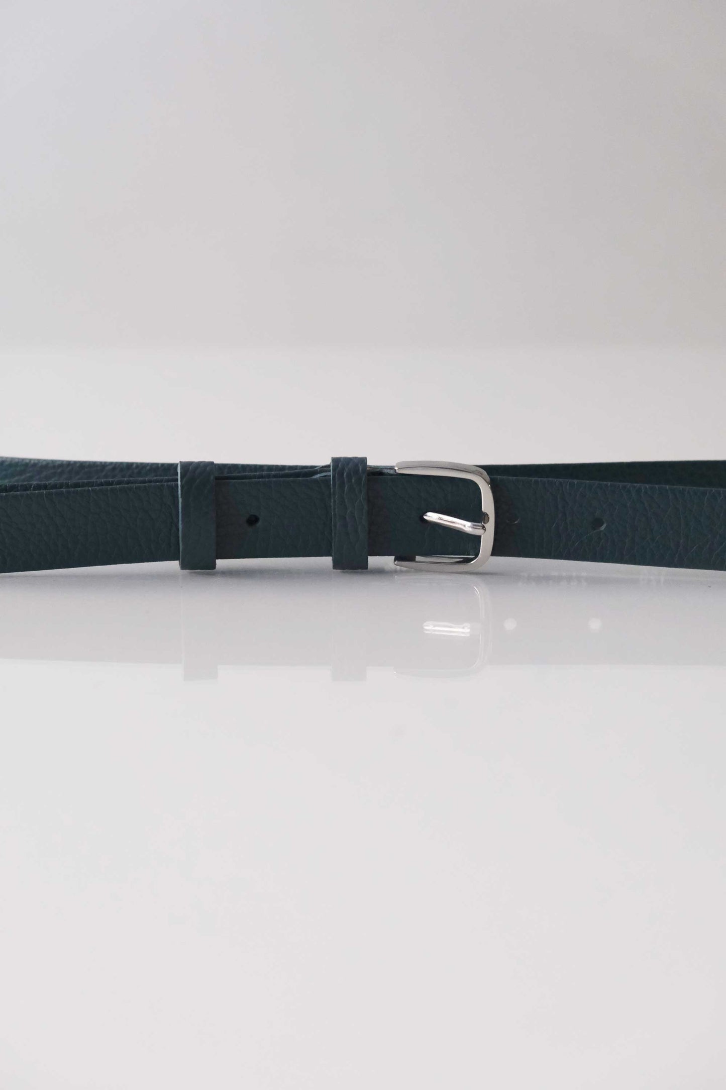 Belt Linea natural grain calf teal- Made in Italy -