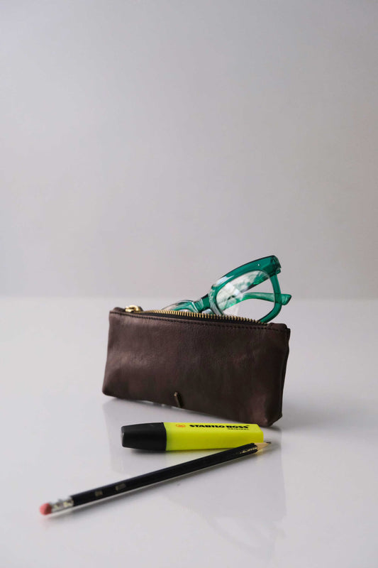 Mix soft chocolate nappa leather  – The Sustainable Pochette - Made in Italy
