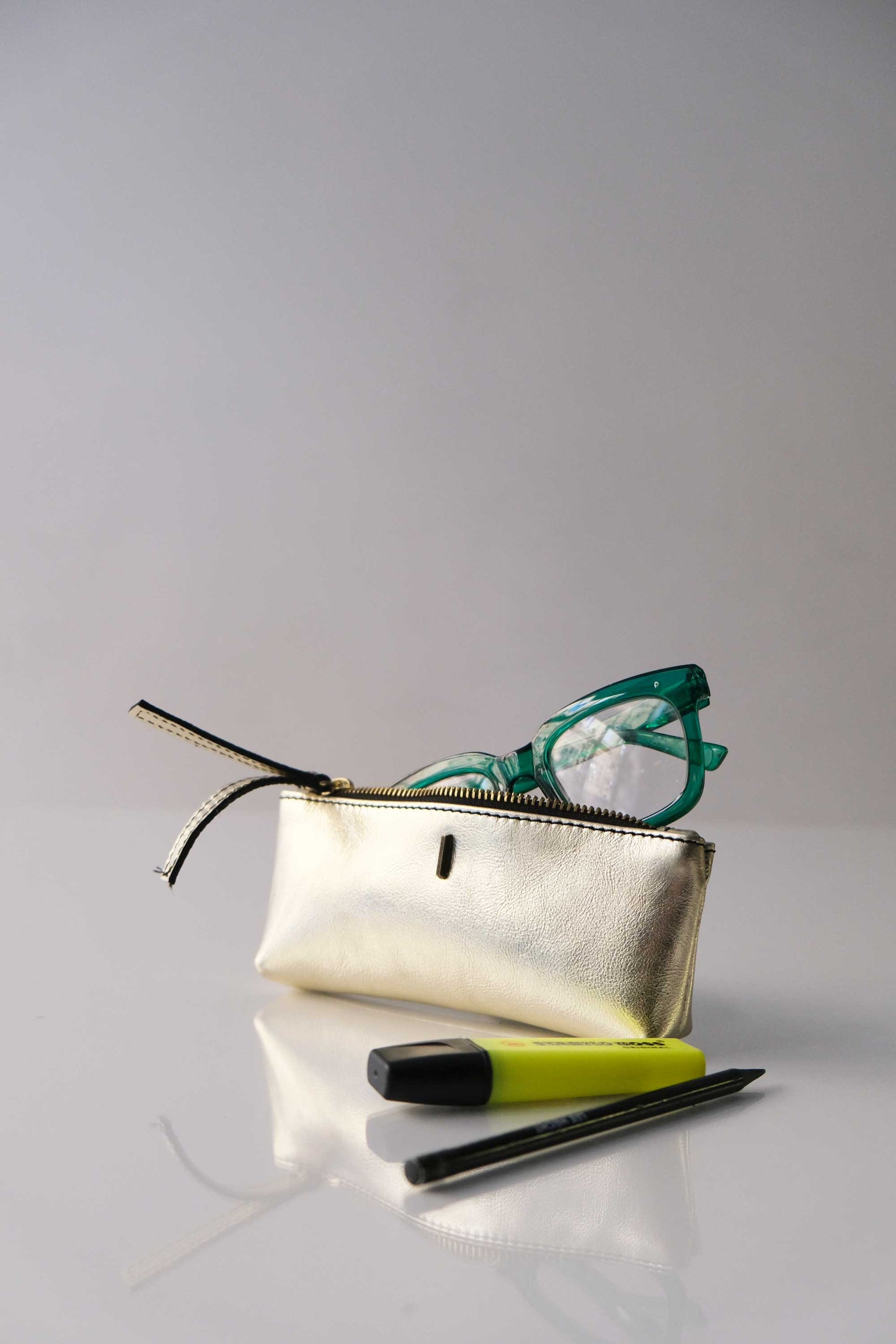Mix leather laminated golde  – The Sustainable Pochette - Made in Italy