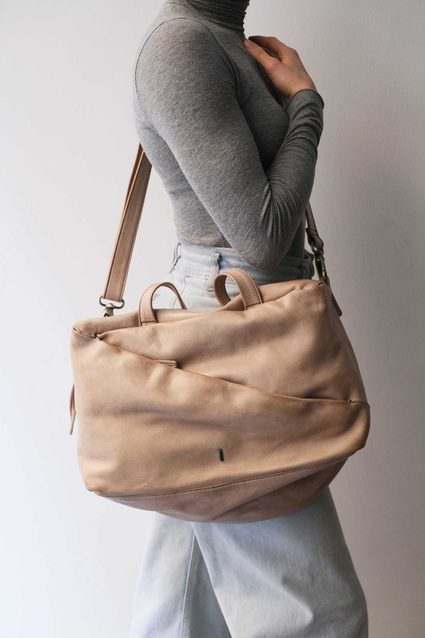 Pilli bag in sand turner soft leather - Made in Italy -