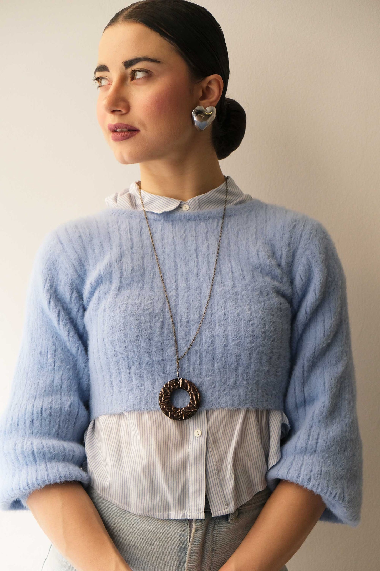 Glasses holder in bronze laminated leather – Sustainable product - Made in Italy