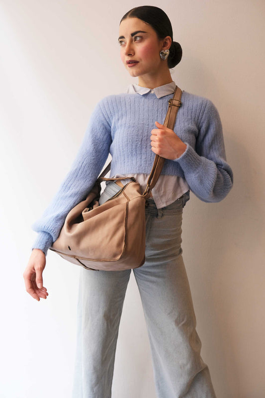 Rechi Big sand garment-dyed leather - Made in Italy -