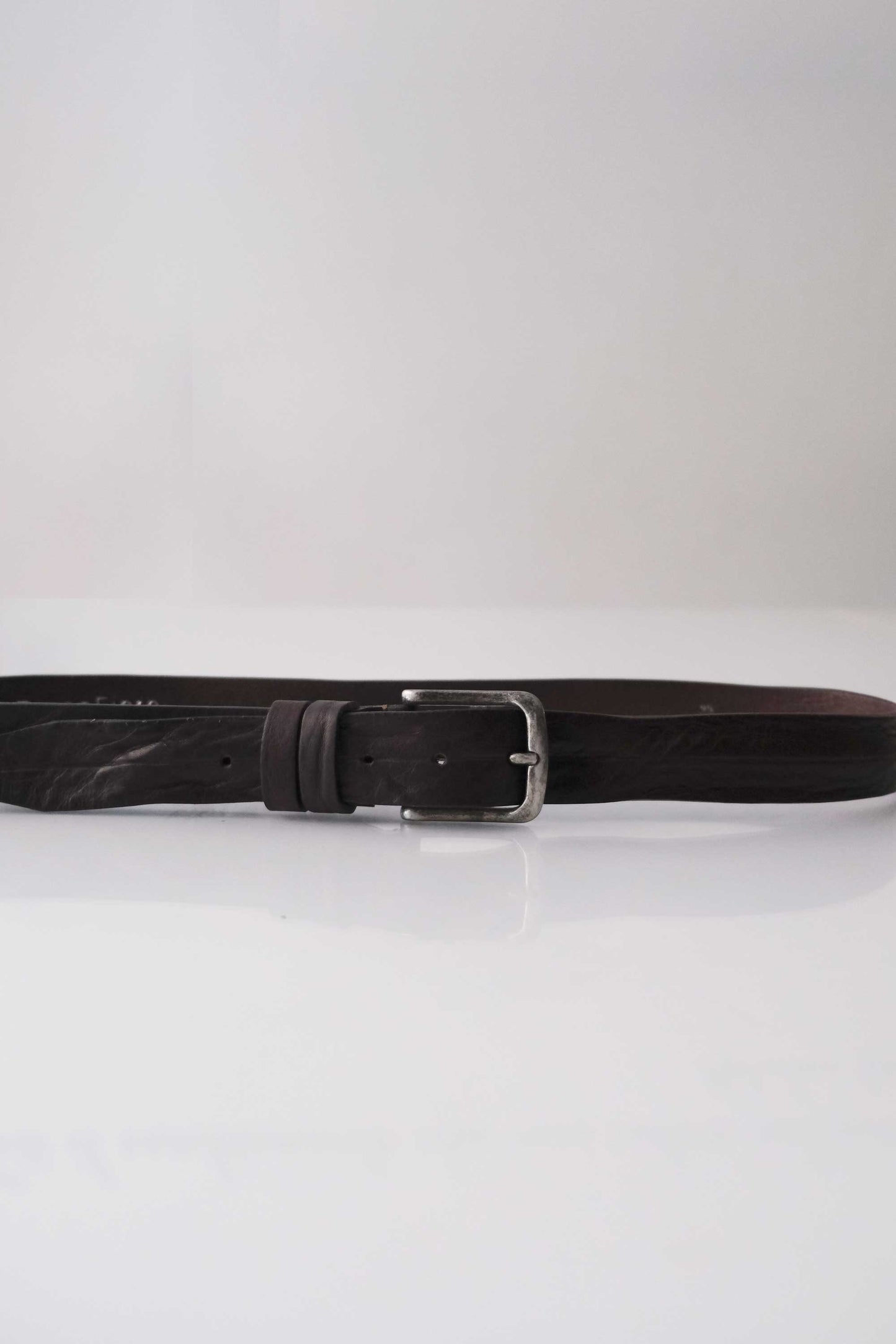 Belt Punto – Men’s vegetable-tanned leather dark brown – Made in Italy