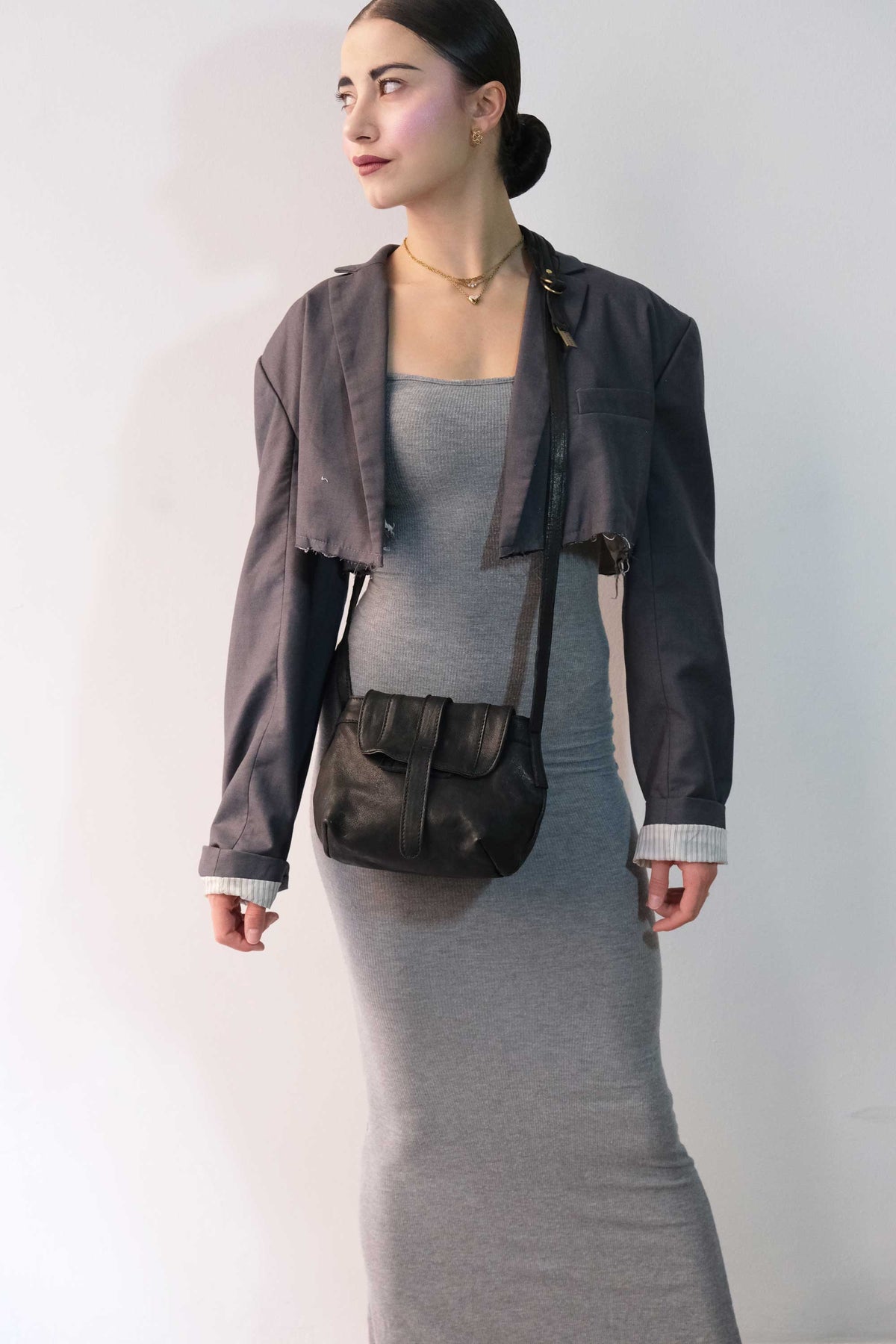 Do mini saddle bag in black soft washed nappa - Made in Italy -