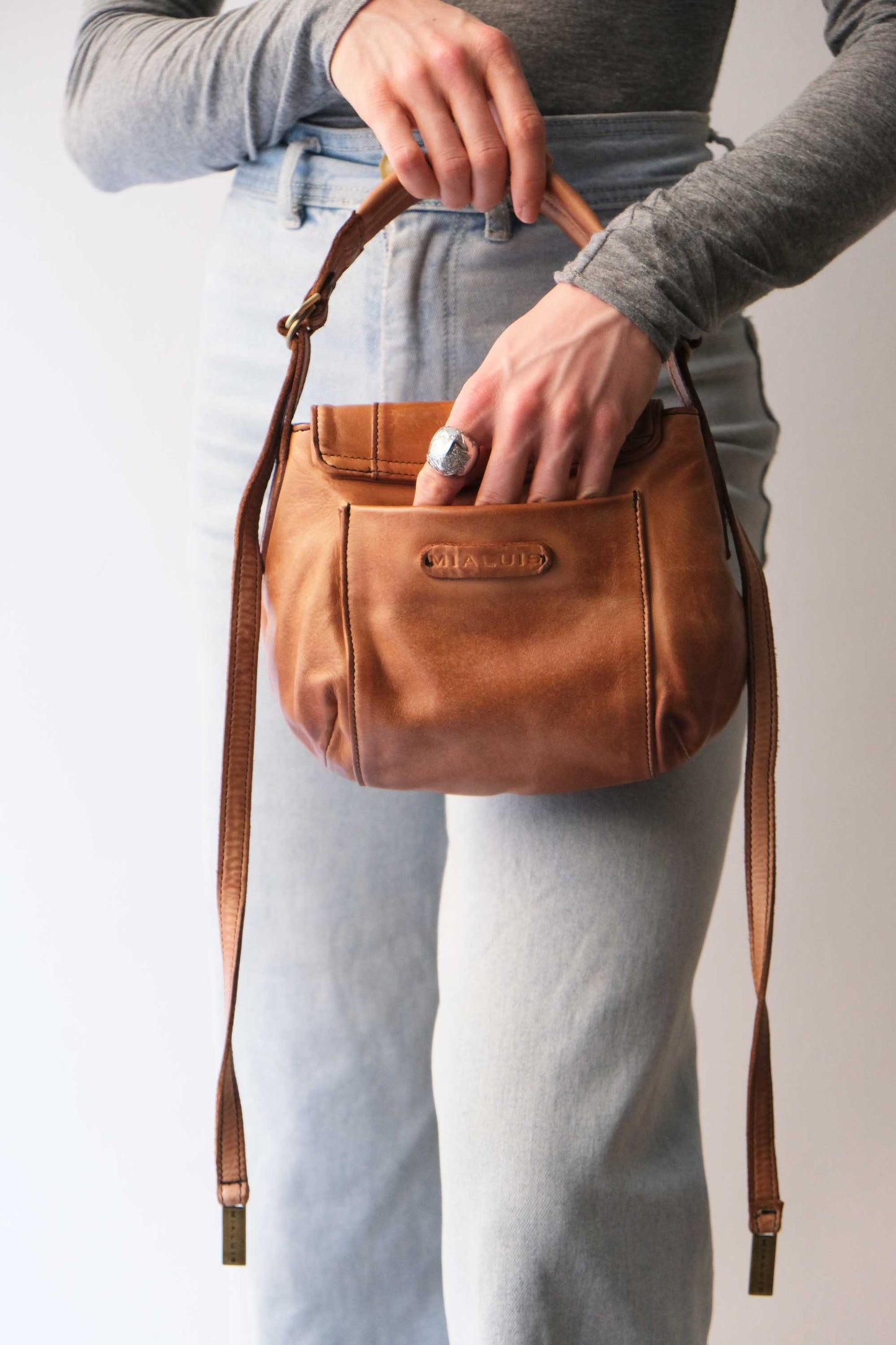 Do mini saddle bag in cognac turner calf soft leather - Made in Italy-