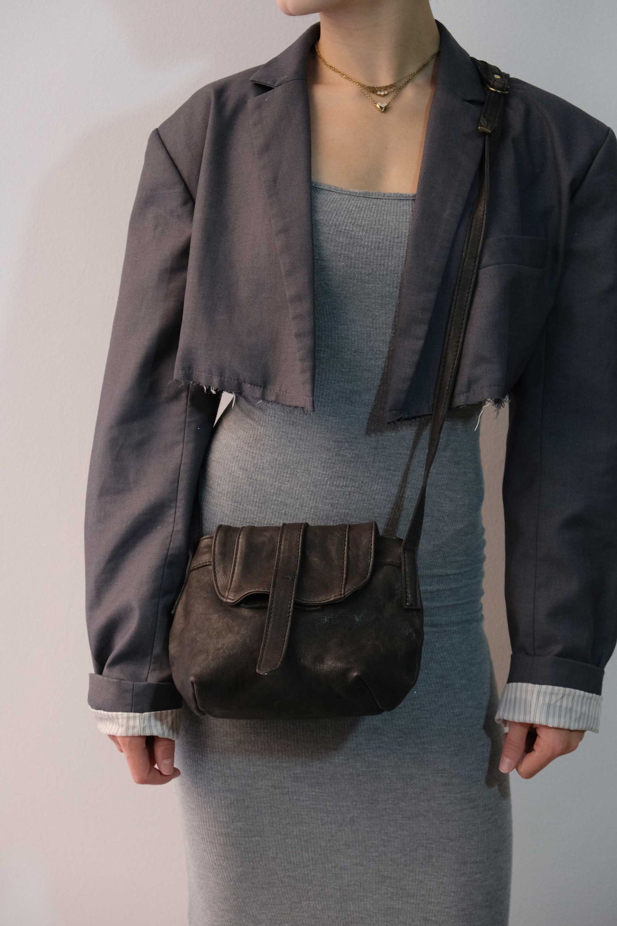 Do mini saddle bag in brown soft washed nappa - Made in Italy -