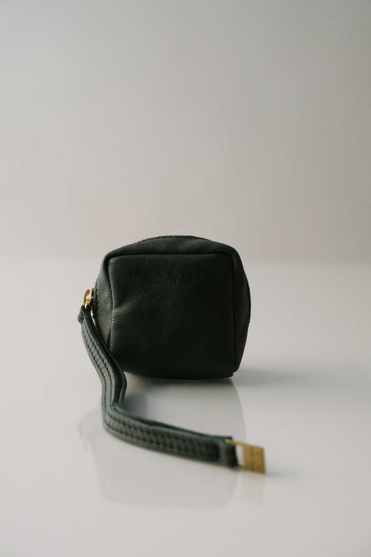 Dream box mini pochette in teal calf leather - Made in Italy -