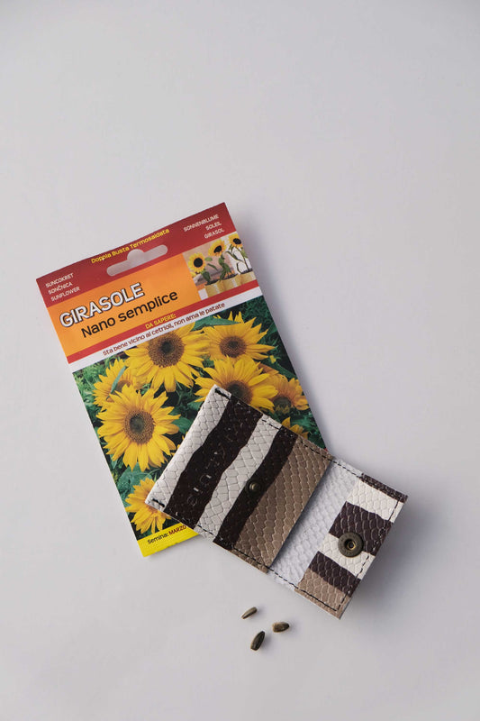 Dream Seed porta monete riga taupe - Made in Italy -